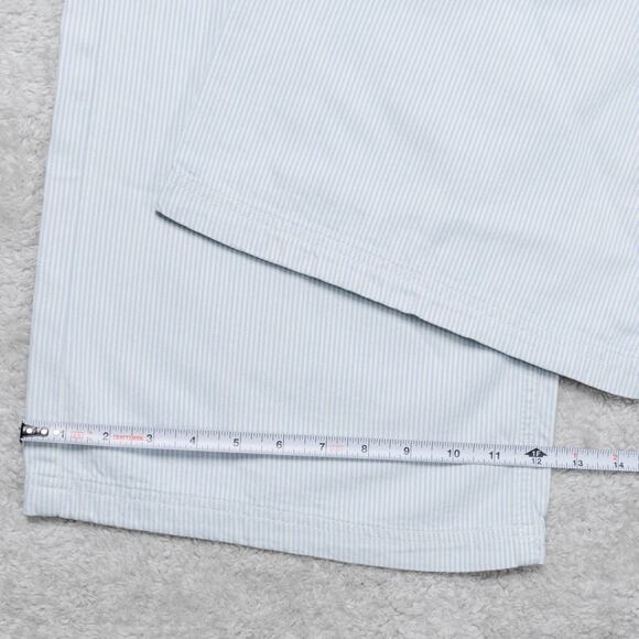 H&M Light Blue White Pinstripe Wide Leg Pull On Pants Womens Size M NWT - Picture 8 of 16